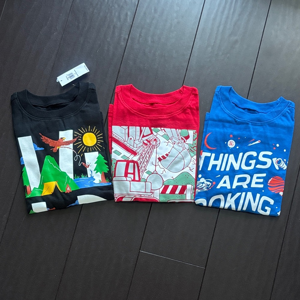 Old Navy Kids Long Sleeve Tees - Black, Red, Blue